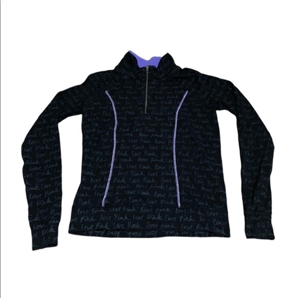 PINK Yoga Active Black & Purple Pullover Size XS